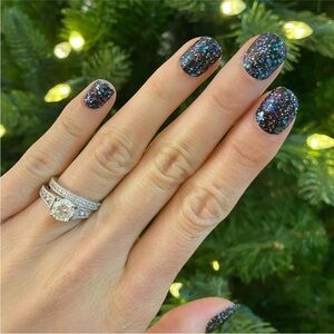 *Retired* Color Street: Holidaze | Black Glitter Disco Party Blue Pink Purple